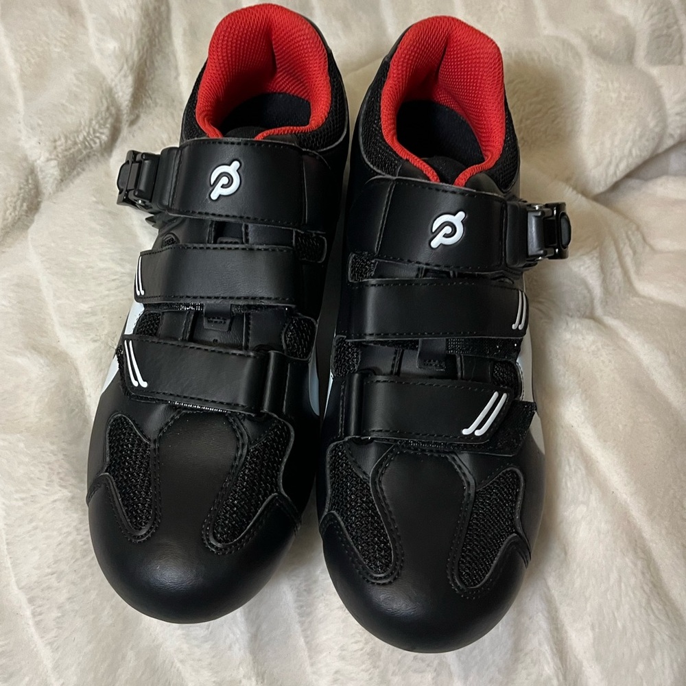 Peloton Women’s US 8/EU 39 Cycling Black Red Bike Workout Shoes Athletic Fall
